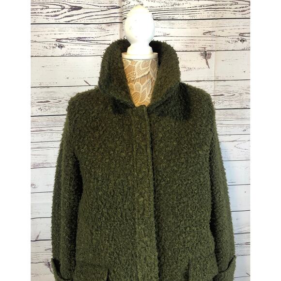 Vintage John & Jenn / Mid-Century Style coat green textured size medium - Picture 6 of 12